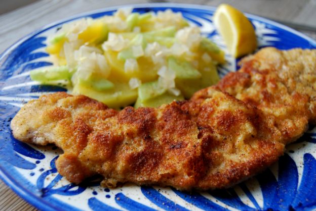 German schnitzel and Swabian potato salad