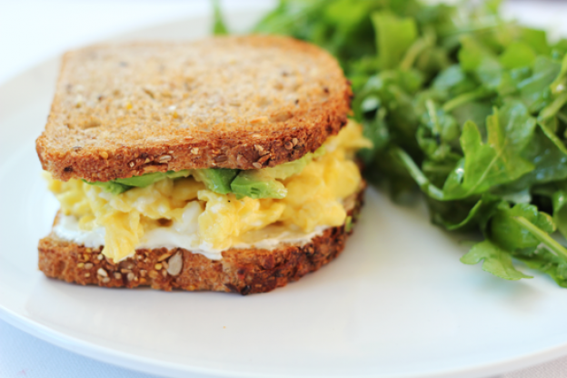 Scrambled Egg and Avocado Breakfast Sandwich