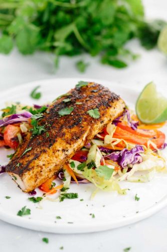 Pan-Seared Mahi Mahi With Honey Lime Coleslaw