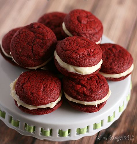 Semi homemade red velvet cake sandwich cookies