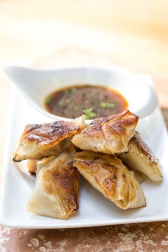 Fried sesame pork dumplings