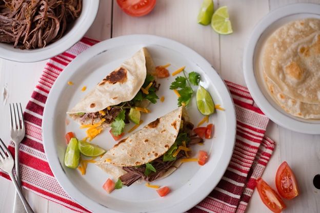 Shredded beef tacos