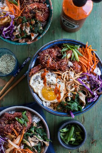 Bibimbap With Spicy Shrimp and Kimchi