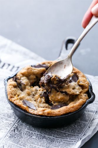 Mini oatmeal chocolate chunk skillet cookies