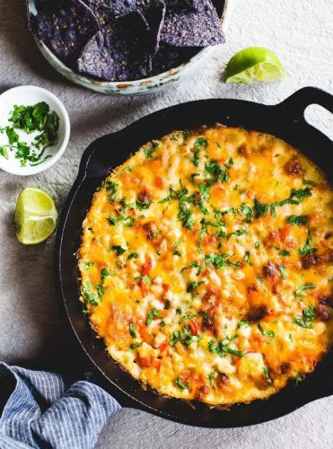 Skillet White Chicken Chili Dip