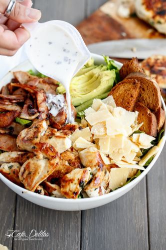 Skinny Chicken and Avocado Caesar Salad