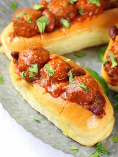 Easy Slow Cooker Meatball Chili Sliders