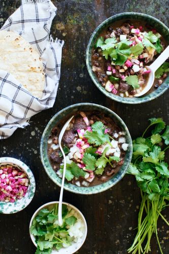 SLOW COOKER PORK AND BLACK BEAN STEW