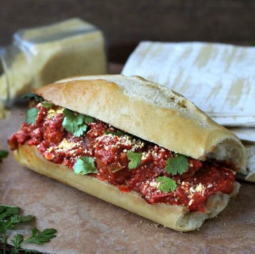 Slow Cooker Vegan Spicy Mexican Sausage Hoagie