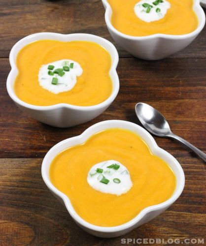 Cold Carrot Soup with Jalapeno Coconut Milk