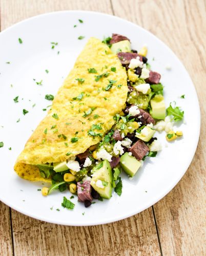 Southwestern Omelet with Quick Salsa Verde