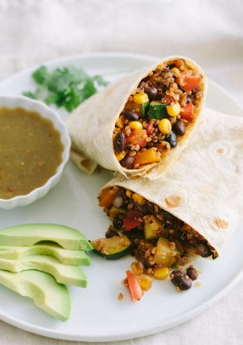 Spicy Black Bean + Quinoa Burritos