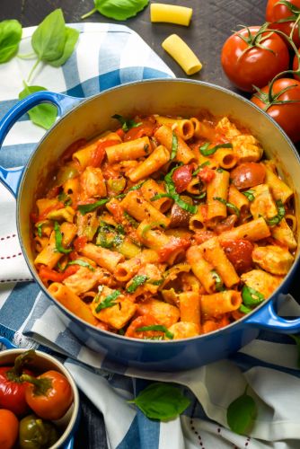 One-Pot Spicy Chicken Riggies