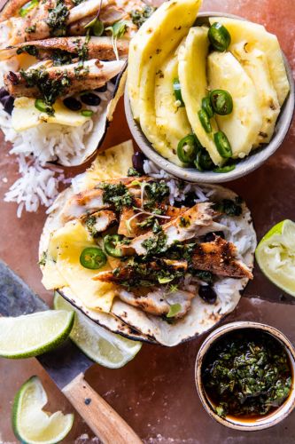 Spicy Fish Tacos with Tequila Lime Pickled Pineapple