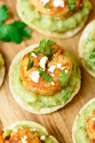 Spicy Shrimp Guacamole Bites