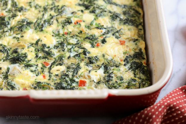 Spinach, Feta and Artichoke Breakfast Bake