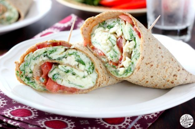 Spinach and feta egg white wraps