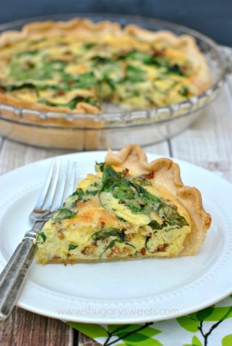 Sausage and spinach quiche