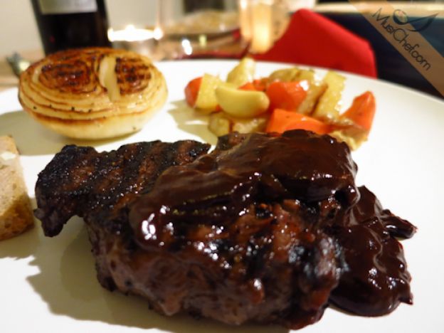 Steak with Savory Chocolate Sauce