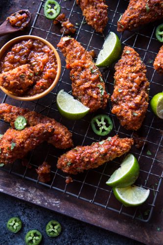 Sticky Mango Curry Oven-Baked Boneless Wings