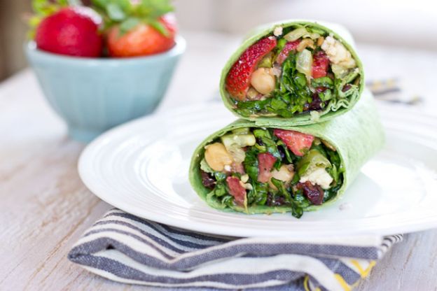 Strawberry salad wrap