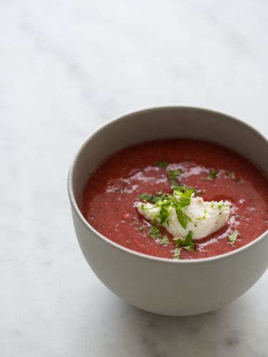 Strawberry Tomato Gazpacho