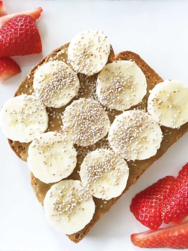 Sun Butter, Banana & Chia Seed Toast