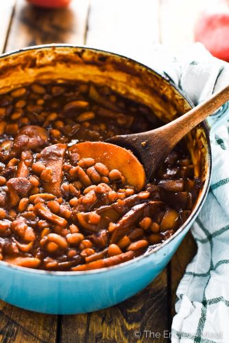 Sweet Apple Bourbon Baked Beans