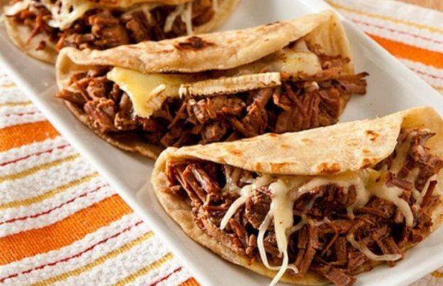 Shredded pork tacos