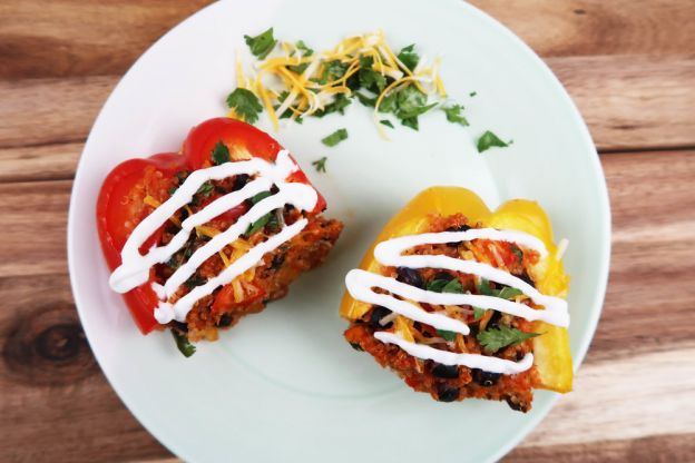 Quinoa and Black Bean Stuffed Bell Peppers