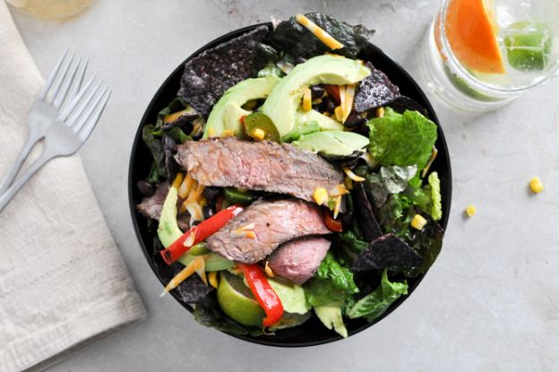 Tequila Lime Flank Steak Salad with Chile Lime Vinaigrette