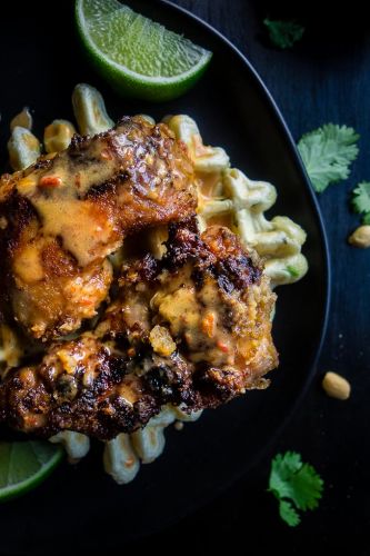 Crispy Thai Fried Chicken and Waffles