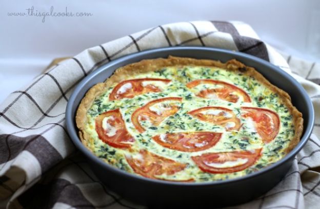 Tomato, Bacon, and Spinach Quiche