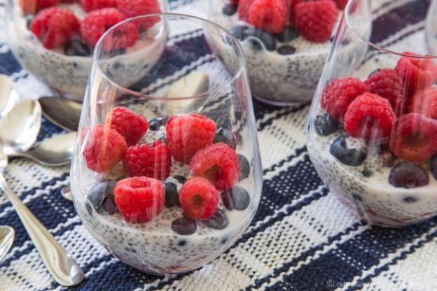 Triple Berry Coconut Chia Pudding Parfaits