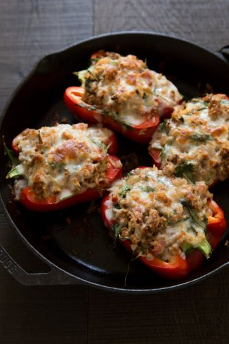 Turkey And Arugula Stuffed Peppers