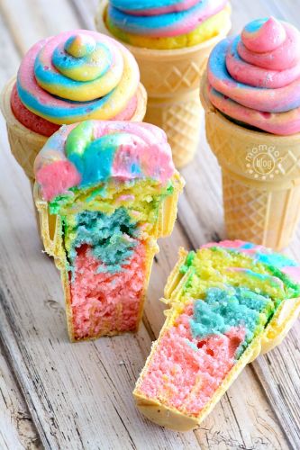 Unicorn Poop Cupcake Cones