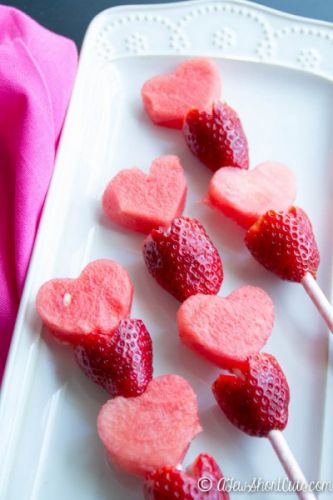 Valentine fruit wands