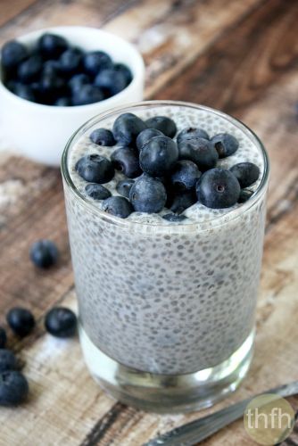 Vanilla bean and blueberry chia pudding