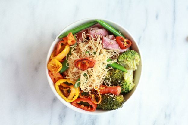 Veggie Noodle Bowl with Steak