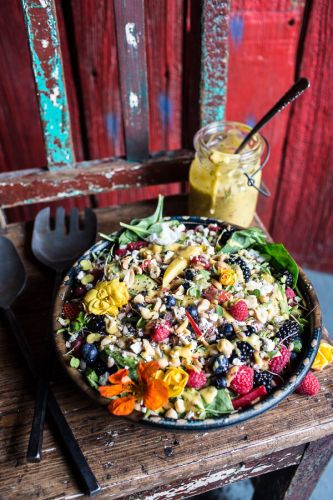 Very Berry Dream Salad With Chili Mango Peanut Dressing