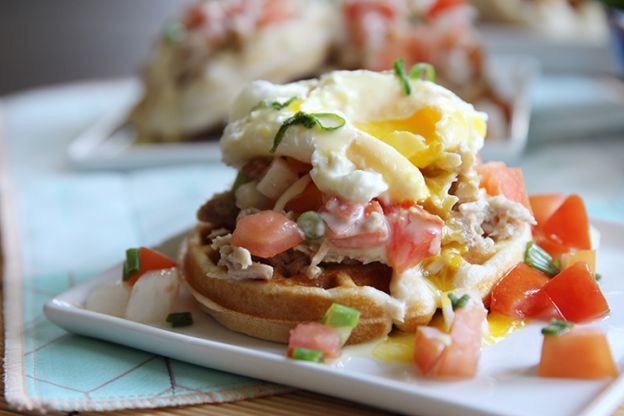 Luau Eggs Benedict Waffle