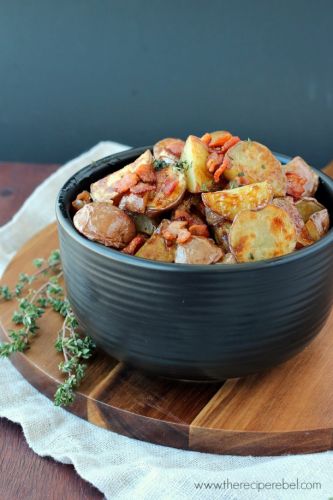 Warm maple bacon potato salad