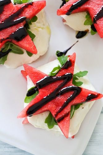 Watermelon 'Caprese' with Balsamic Glaze