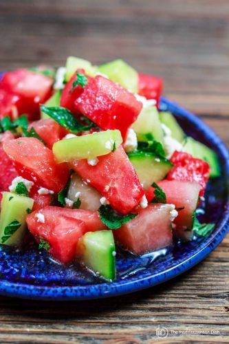 Watermelon Salad with Feta and Cucumber