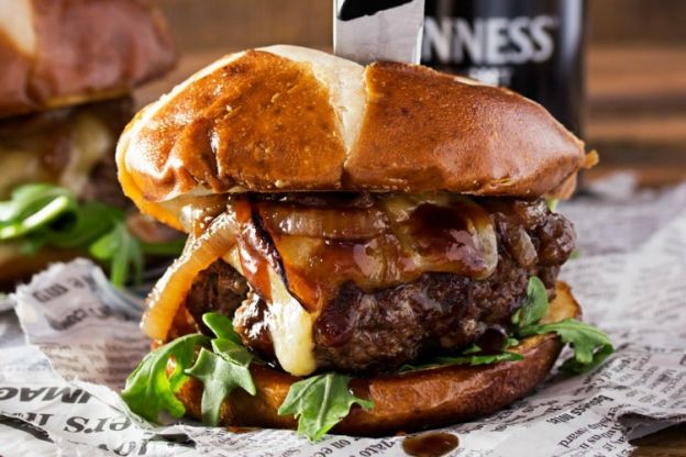 Whiskey Glazed Blue Cheese Burgers