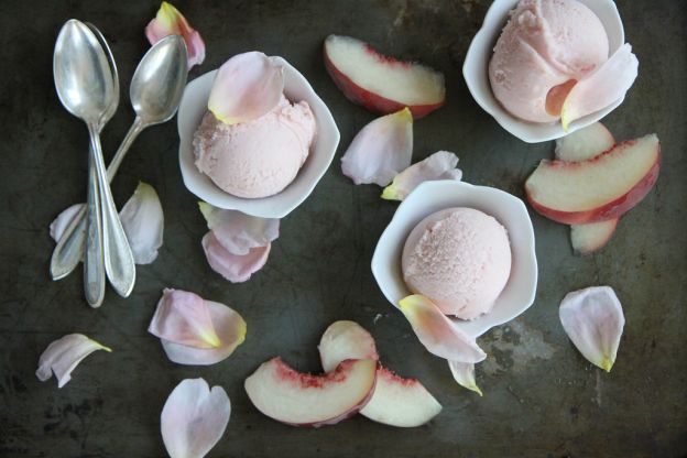 White peach and rose sorbet