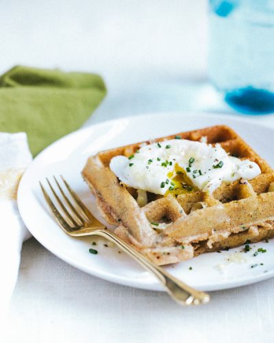 Cheddar and Chive Savory Waffles