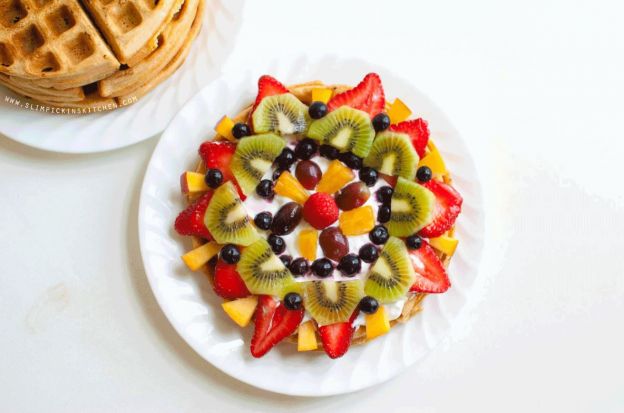 Wholewheat Fruit Pizza Waffles