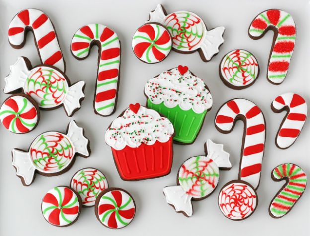 Peppermint candy decorated cookies