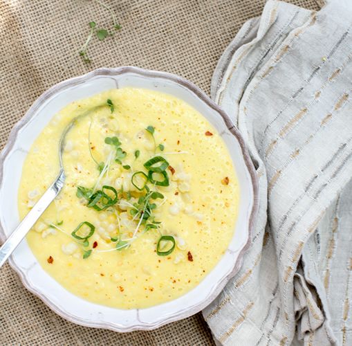 Yellow Tomato and Corn Gazpacho